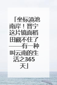 坐标滇池南岸！晋宁这片镜面稻田藏不住了——有一种叫云南的生活之365天