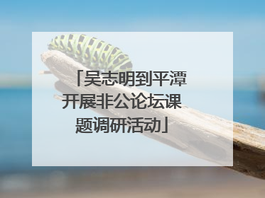 吴志明到平潭开展非公论坛课题调研活动