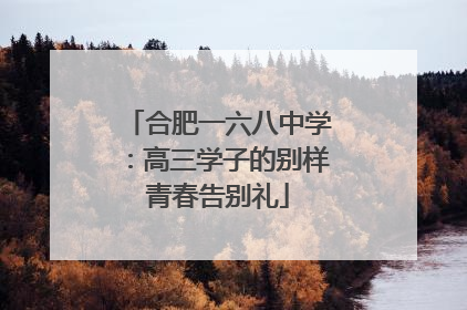 合肥一六八中学：高三学子的别样青春告别礼