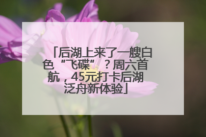 后湖上来了一艘白色“飞碟”？周六首航，45元打卡后湖泛舟新体验