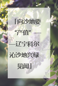 向沙地要“产值”——辽宁科尔沁沙地兴绿见闻