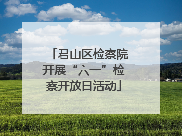 君山区检察院开展“六一”检察开放日活动
