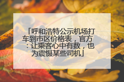 呼和浩特公示机场打车到市区价格表，官方：让乘客心中有数，也为震慑某些司机