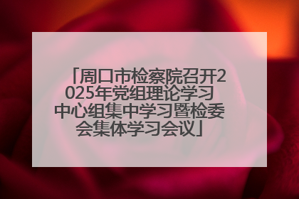 周口市检察院召开2025年党组理论学习中心组集中学习暨检委会集体学习会议