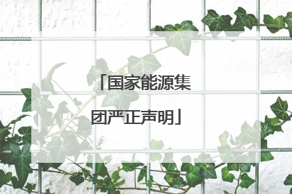 国家能源集团严正声明