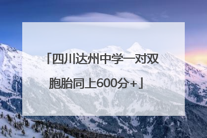 四川达州中学一对双胞胎同上600分+