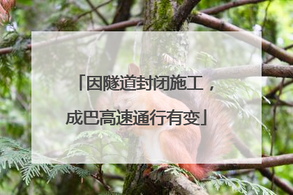 因隧道封闭施工，成巴高速通行有变