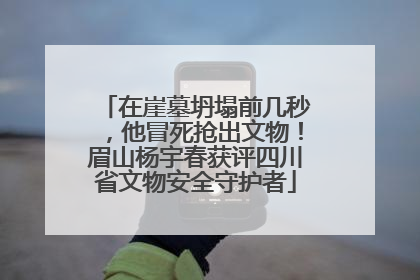 在崖墓坍塌前几秒，他冒死抢出文物！眉山杨宇春获评四川省文物安全守护者