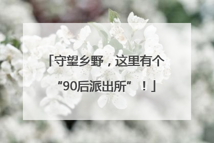 守望乡野，这里有个“90后派出所”！