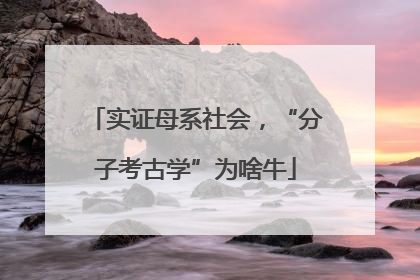 实证母系社会，“分子考古学”为啥牛
