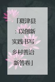 夏津县：以创新实践书写乡村善治新答卷
