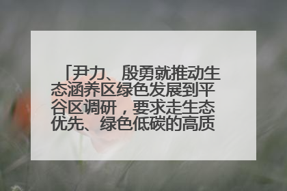 尹力、殷勇就推动生态涵养区绿色发展到平谷区调研，要求走生态优先、绿色低碳的高质量发展之路