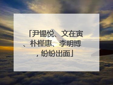 尹锡悦、文在寅、朴槿惠、李明博，纷纷出面
