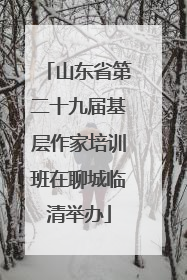 山东省第二十九届基层作家培训班在聊城临清举办