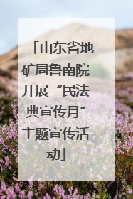 山东省地矿局鲁南院开展“民法典宣传月”主题宣传活动