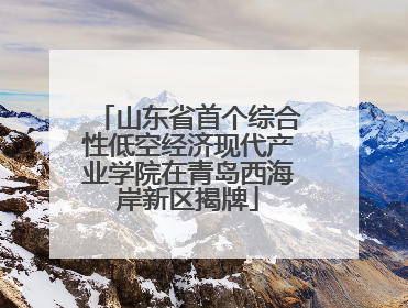 山东省首个综合性低空经济现代产业学院在青岛西海岸新区揭牌
