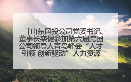 山东国投公司党委书记、董事长栾健参加第六届跨国公司领导人青岛峰会“人才引领 创新驱动”人力资源高质量发展对话会