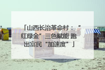 山西长治革命村：“红绿金”三色赋能 跑出富民“加速度”