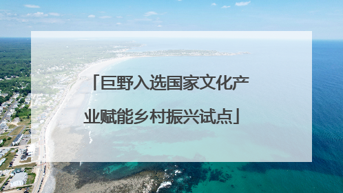 巨野入选国家文化产业赋能乡村振兴试点
