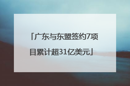 广东与东盟签约7项目累计超31亿美元