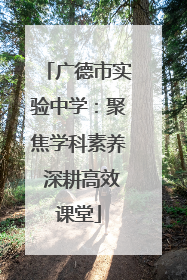 广德市实验中学：聚焦学科素养 深耕高效课堂