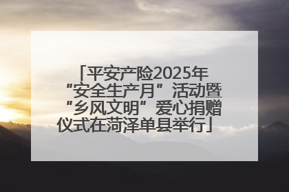 平安产险2025年“安全生产月”活动暨“乡风文明”爱心捐赠仪式在菏泽单县举行