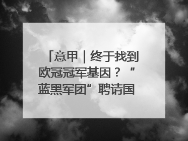 意甲｜终于找到欧冠冠军基因？“蓝黑军团”聘请国米名宿齐沃执教