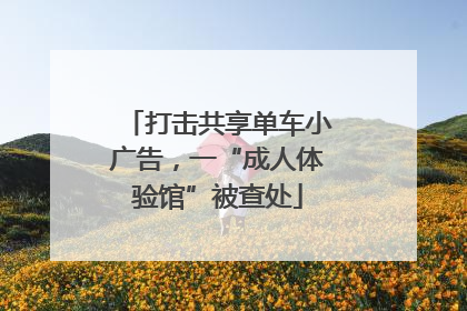 打击共享单车小广告，一“成人体验馆”被查处
