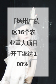 扬州广陵区16个农业重大项目开工率达100%