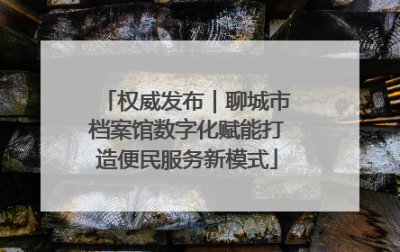 权威发布｜聊城市档案馆数字化赋能打造便民服务新模式