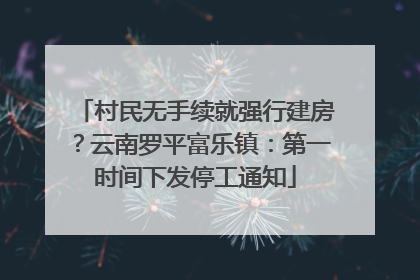 村民无手续就强行建房？云南罗平富乐镇：第一时间下发停工通知