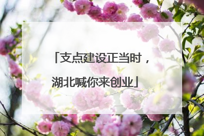 支点建设正当时，湖北喊你来创业