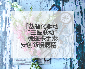 数智化驱动“三医联动”，微医携手泰安创新慢病精细化管理