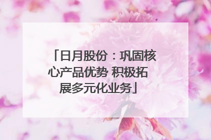 日月股份：巩固核心产品优势 积极拓展多元化业务