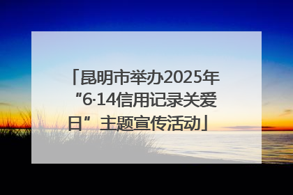 昆明市举办2025年“6·14信用记录关爱日”主题宣传活动