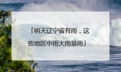明天辽宁省有雨，这些地区中雨大雨暴雨