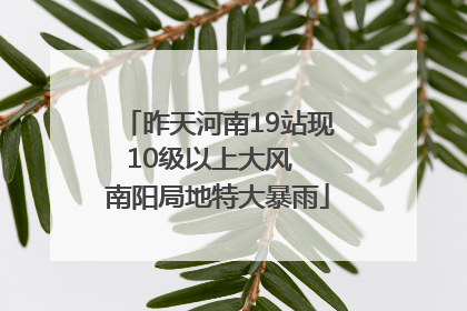 昨天河南19站现10级以上大风  南阳局地特大暴雨