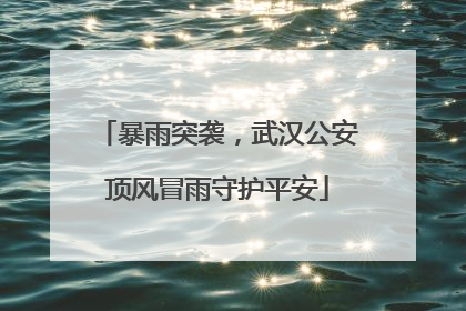 暴雨突袭，武汉公安顶风冒雨守护平安