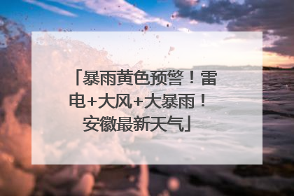 暴雨黄色预警！雷电+大风+大暴雨！安徽最新天气