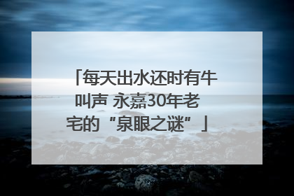 每天出水还时有牛叫声 永嘉30年老宅的“泉眼之谜”