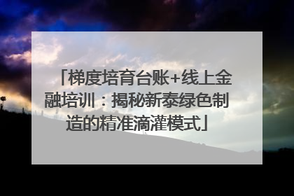 梯度培育台账+线上金融培训：揭秘新泰绿色制造的精准滴灌模式