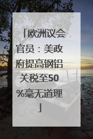 欧洲议会官员：美政府提高钢铝关税至50%毫无道理