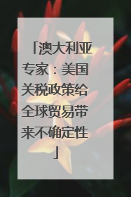澳大利亚专家：美国关税政策给全球贸易带来不确定性