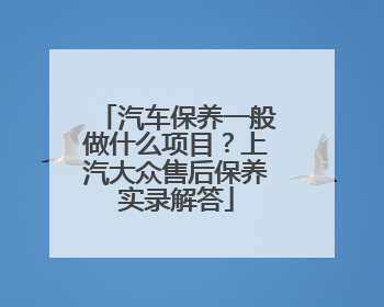 汽车保养一般做什么项目？上汽大众售后保养实录解答