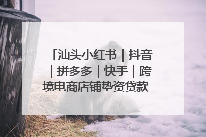 汕头小红书｜抖音｜拼多多｜快手｜跨境电商店铺垫资贷款企业-漫商易