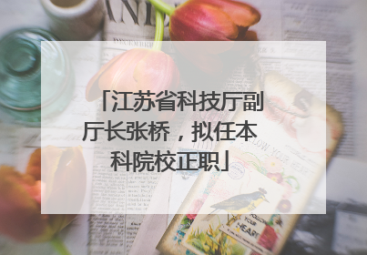 江苏省科技厅副厅长张桥，拟任本科院校正职