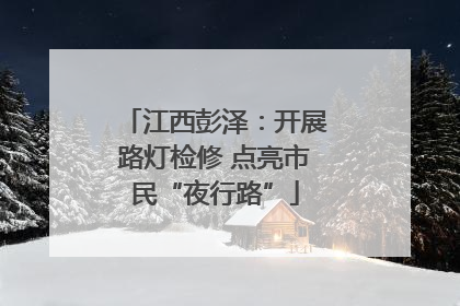 江西彭泽：开展路灯检修 点亮市民“夜行路”