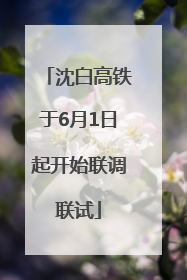 沈白高铁于6月1日起开始联调联试