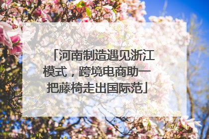 河南制造遇见浙江模式，跨境电商助一把藤椅走出国际范