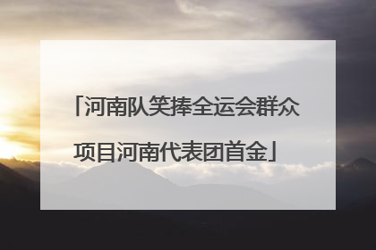 河南队笑捧全运会群众项目河南代表团首金